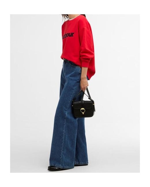 Barbour Red Logo Crew Neck Sweatshirt