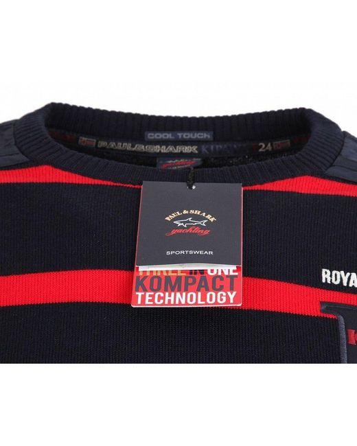 Paul & Shark Red Striped Pullover for men