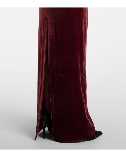 Roland Mouret Purple Embellished Velvet Bustier Gown