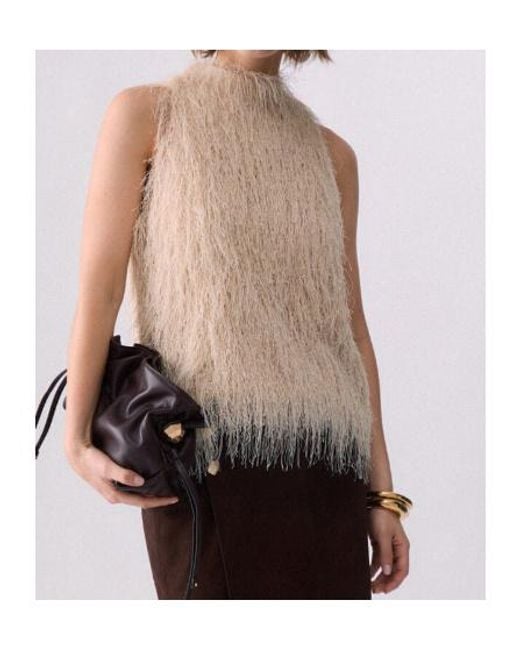 Liu Jo Natural Fringed Top