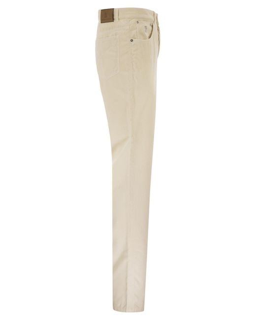 Brunello Cucinelli Natural Belt Loop Casual Pants for men