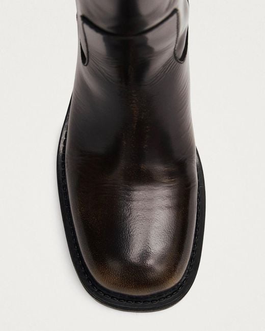 Alohas Black Round-Toe Biker Boots