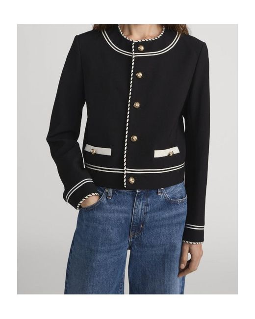 FRAME Black Button Embellished Jacket