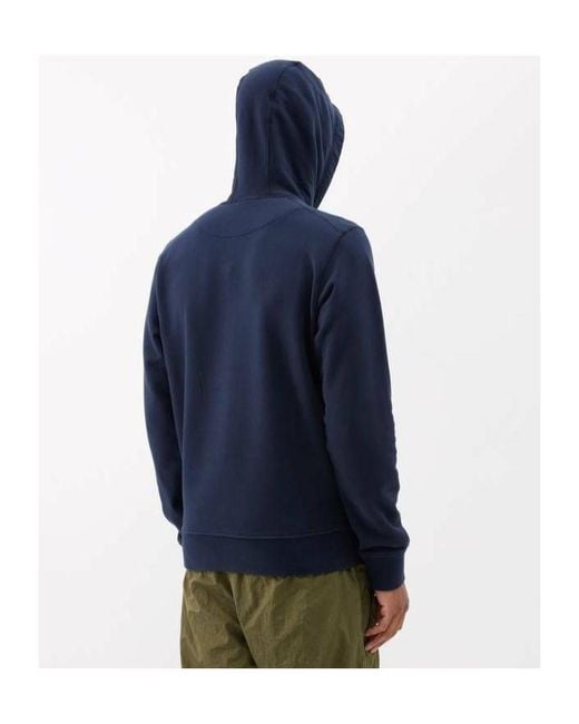 Stone Island Blue Long-Sleeved Hooded Sweatshirt for men