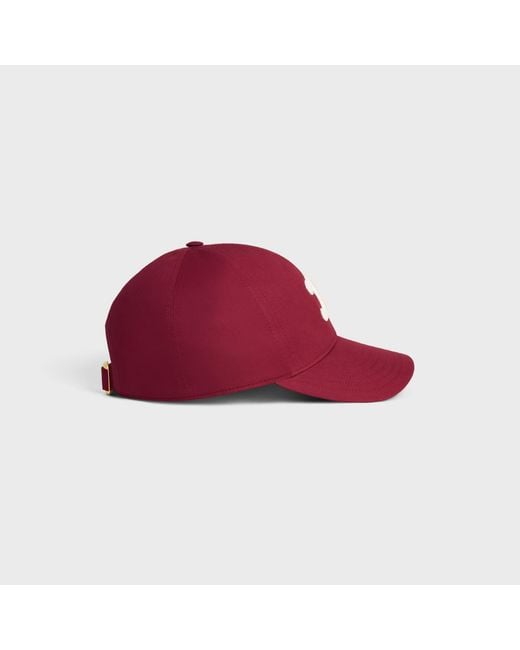 Céline Red Triomphe Baseball Cap