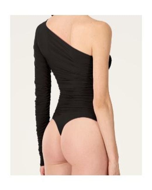 Wolford Black Sheer Drape Thong Body