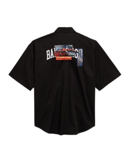 Balenciaga Black Security Tape Large Fit Shirt for men