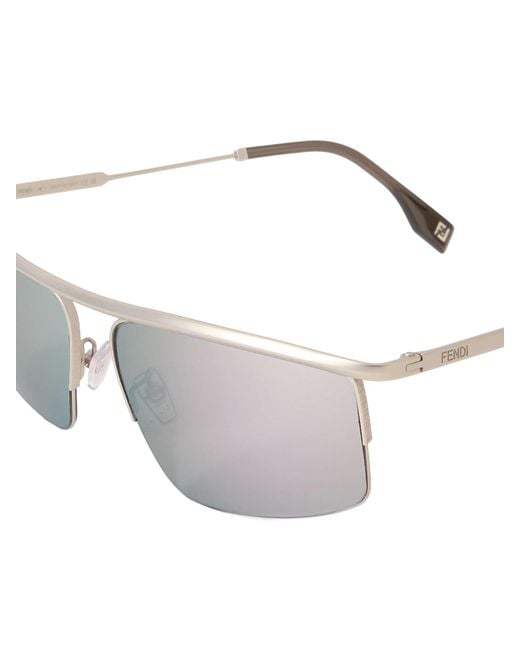 Fendi White Travel Aviator-Style Sunglasses