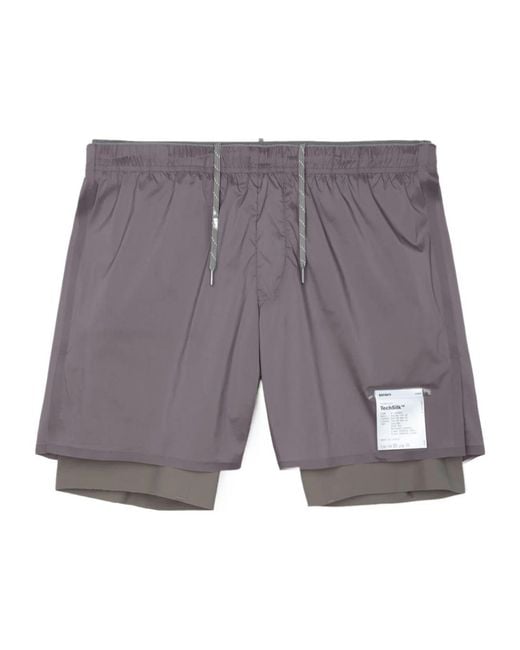 Satisfy Gray Layered Performance Shorts for men