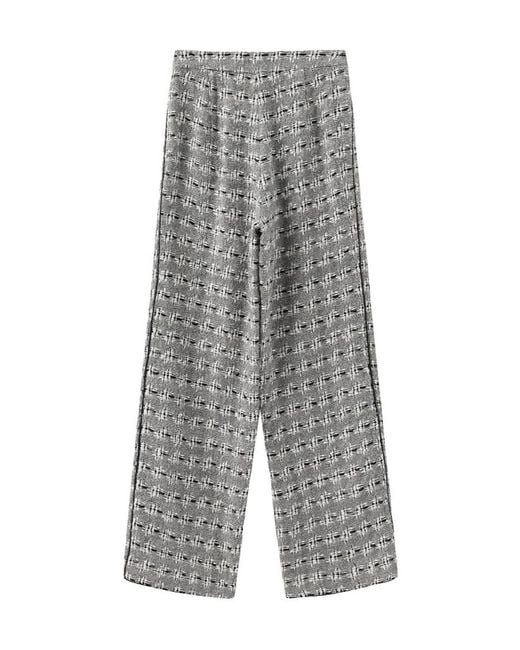 Marissa Chiara Gray Plaid Casual Pants