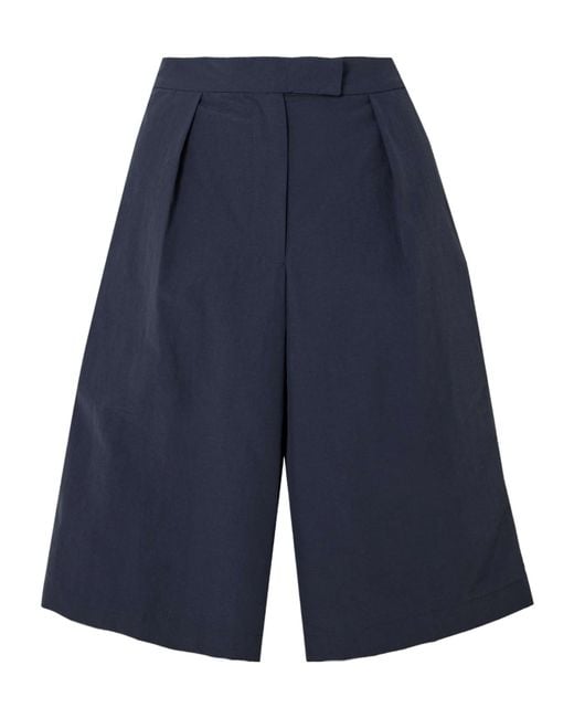 Conner Ives Blue Pleated Woven Shorts
