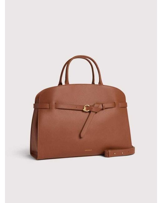 Coccinelle Brown Logo Printed Sabine Tote Bag