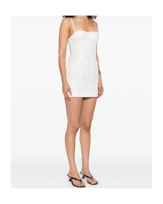 Sir White Embroidered Spaghetti-Strap Mini Dress