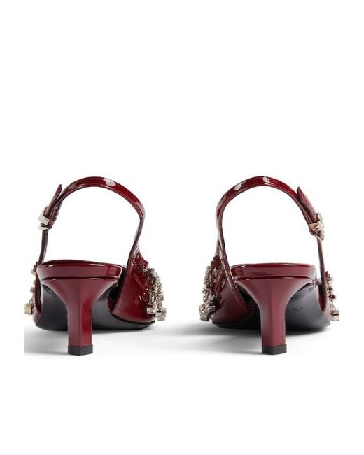 Gucci Brown Crystal Chain High Heels