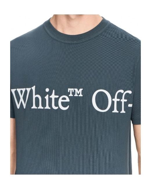 Off-White c/o Virgil Abloh Blue Bookish Scarf Short Sleeve T-Shirt for men