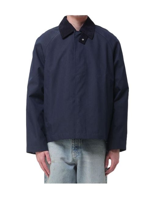 sunflower Blue Long-Sleeved Straight-Hem Jacket for men
