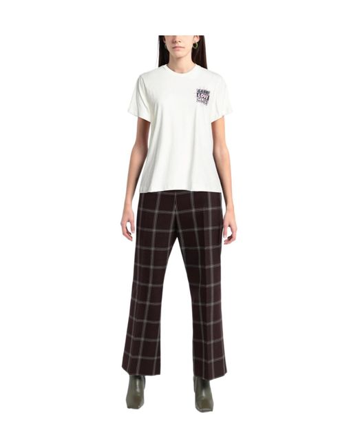 Ganni White Solid Color Short-Sleeved Shirt