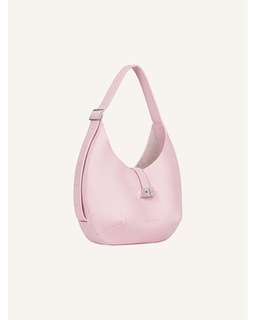 Courreges Pink Small Logo-Buckle Shoulder Bag