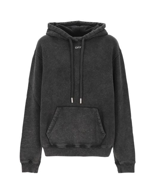 Off-White c/o Virgil Abloh Black Logo Printed Drawstring Hoodie