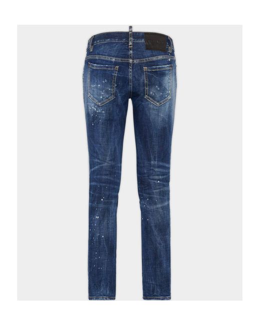 DSquared² Blue Distressed Cropped Jeans
