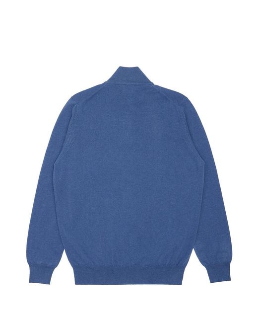 Ferragamo Blue Semi-Zipper Sweater for men
