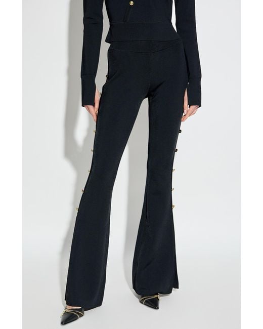 Versace Jeans Blue Couture Button-Detail Flare Pants