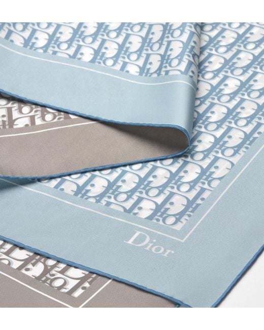Dior Blue Oblique 90 Square Scarf