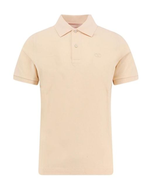Valentino Natural Logo Embroidered Short-Sleeved Polo Shirt for men