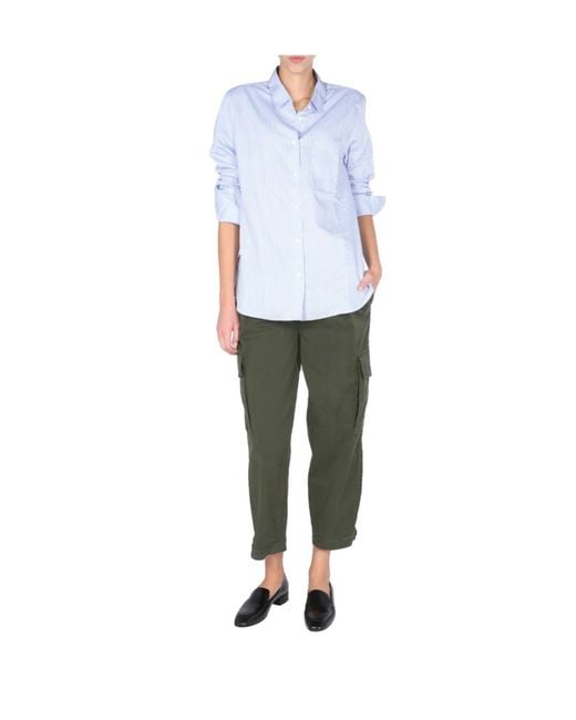 Aspesi White Striped Pattern Buttoned Shirt