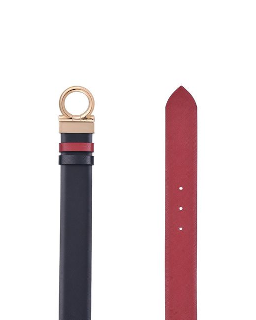 Ferragamo Red Double-Sided Logo Buckle Belt