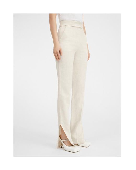 Jacquemus White Side Split Straigh-Leg Pants