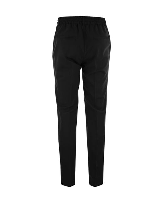 Peserico Black Drawstring Flannel Pants for men