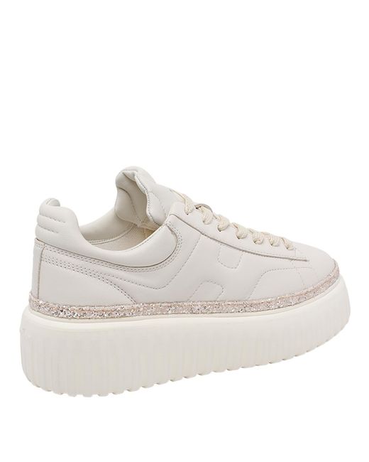Hogan White H-Stripe Platform Sneakers