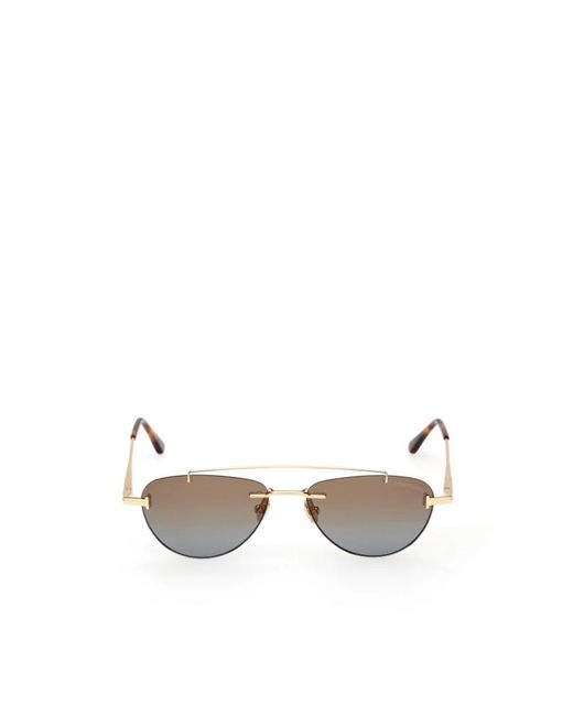Tom Ford Metallic Eyewear Pilot Frame Sunglasses