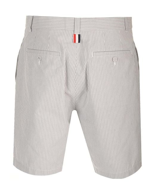 Thom Browne Gray Stripe Patterned Tailored Shorts for men
