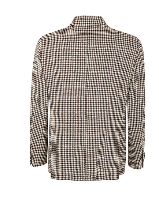 Lardini Brown Single-Breasted Checked Tailored Blazer for men