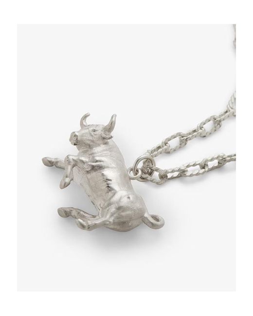 Fendi White Zodiac Taurus Necklace
