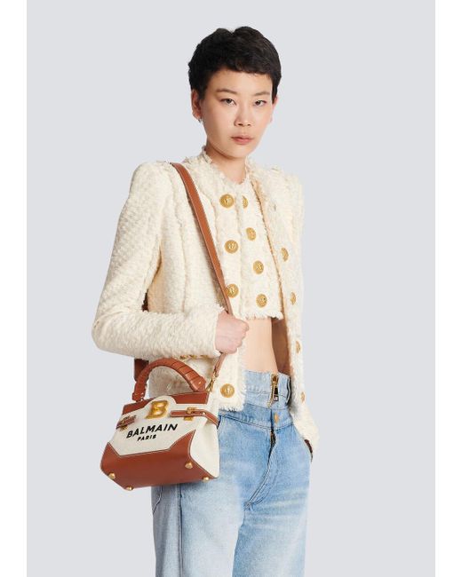 Balmain Brown B-Buzz 22 Top Handle Bag