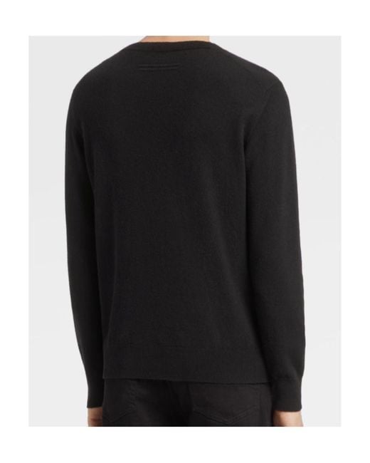 Zegna Black Logo Long-Sleeved Sweater for men