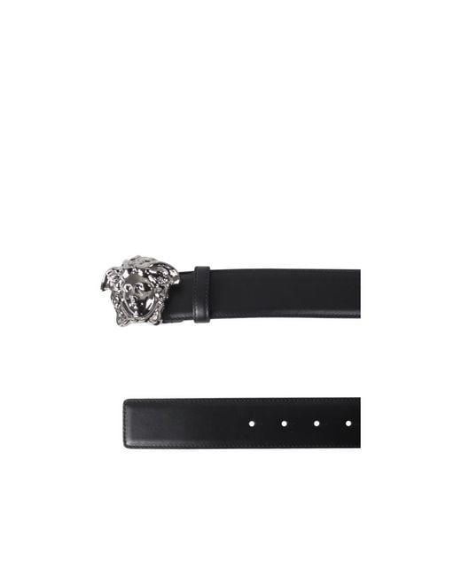 Versace White La Medusa Greca Buckle Belt for men
