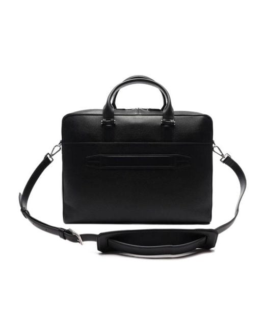 Tom Ford Black Logo Embossed Zipped Messenger Bag for men