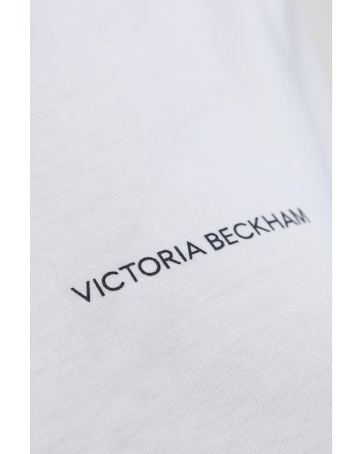 Victoria Beckham White Logo Printed Crewneck T-Shirt