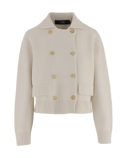 arch4 Natural Double-Breasted Knitted Jacket