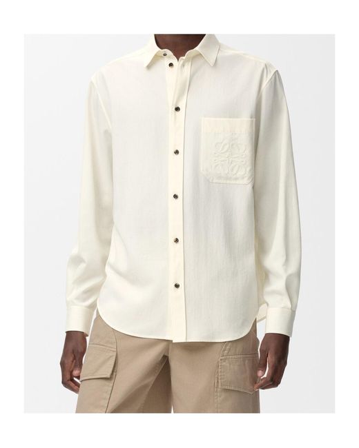 Loewe White Embroidered Shirt for men