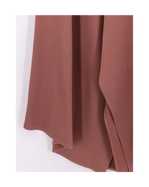 Alysi Brown Asymmetric Flared Skirt