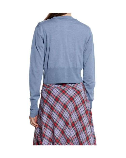 Vivienne Westwood Blue Bea Knit Cropped Cardigan