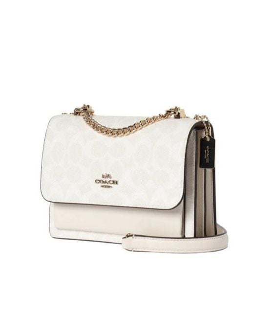 COACH White Flap Shoulder Bag