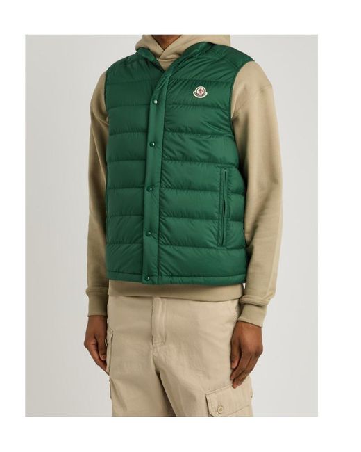 Moncler Green Barthe Quilted Shell Gilet for men