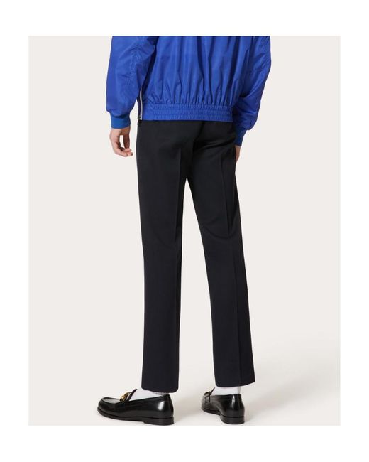 Valentino Blue Slim Cut Tailored Trousers for men