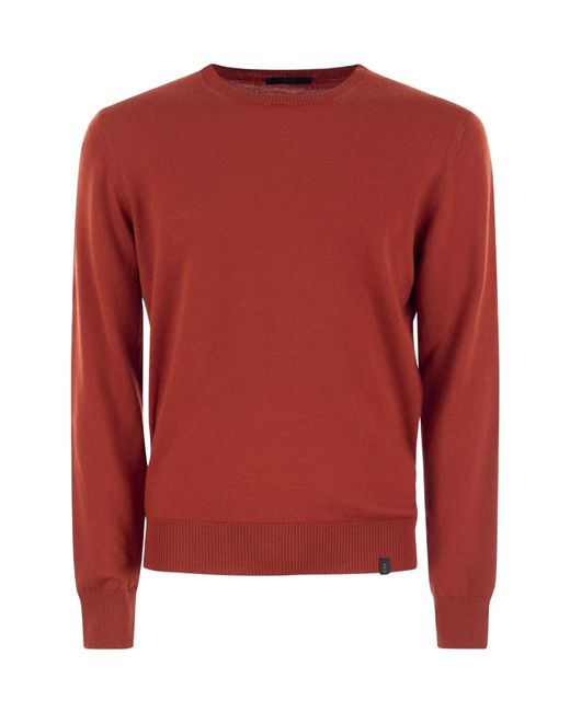 Fay Red Crew-Neck Sweatshirt for men